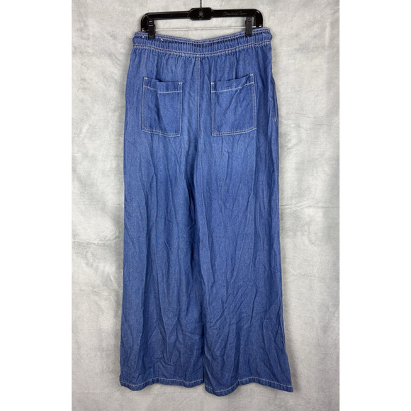 LOFT The Palazzo Denim Pant Women's 10/30 Blue Wide Leg Jean NWT - Picture 14 of 14